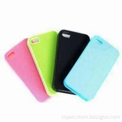 Promotional Innovative Plastic Cases for iPhone, Coated with Lovely Colors and Various Veins PU